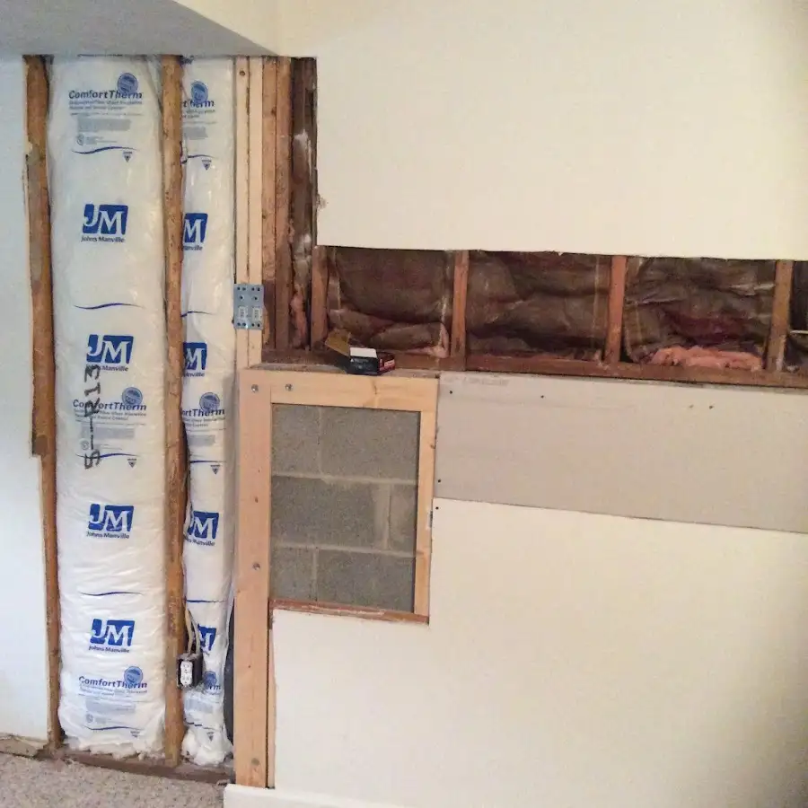 Wall insulation replacement during Contents Cleaning & Restoration in Kings Park West